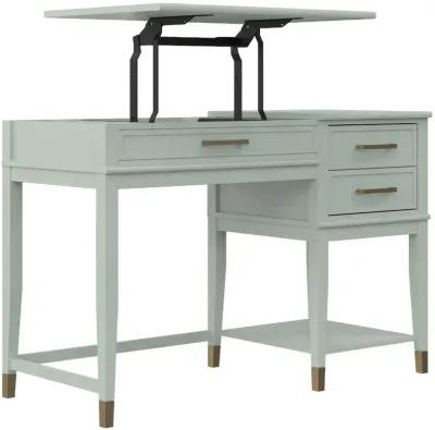 Westerleigh Light Green Lift-Top Computer Desk