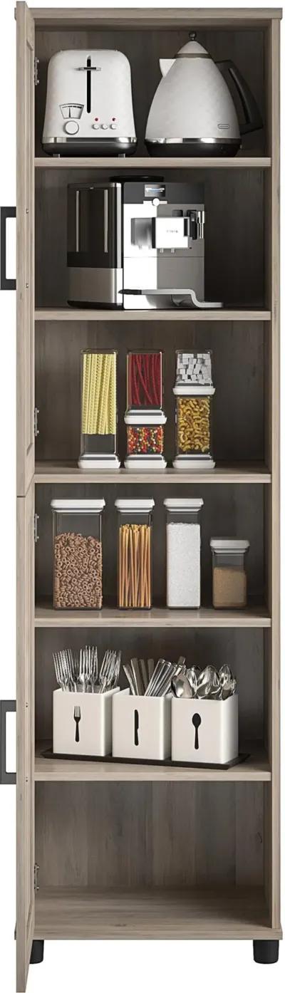 Dwyer Gray Oak 2 Door Kitchen Pantry Cabinet