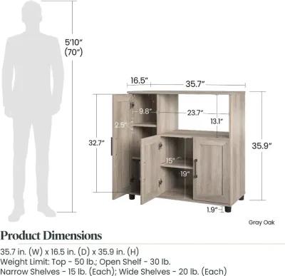 Dwyer Gray Oak Microwave Stand