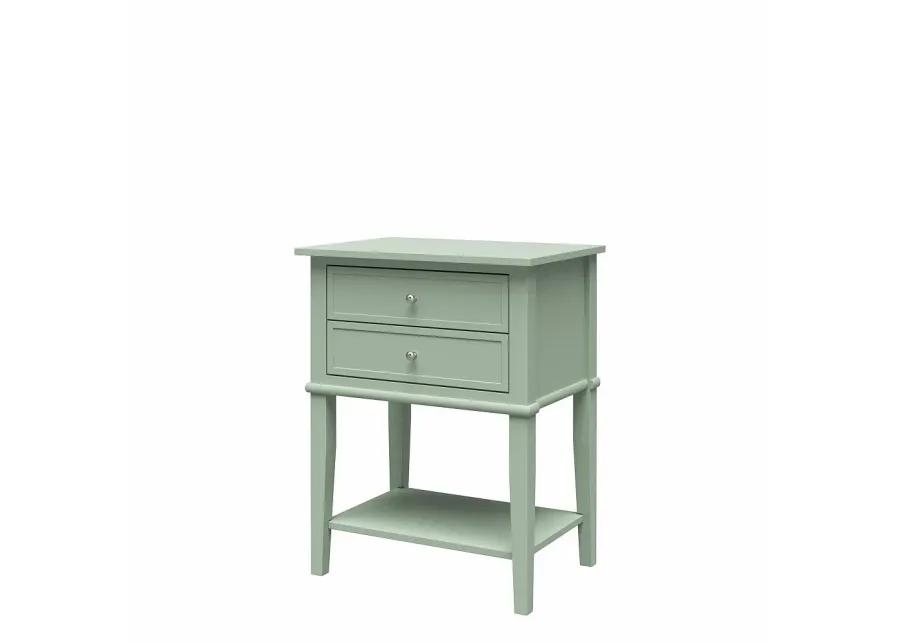 Franklin Light Green Accent Table with 2 Drawers