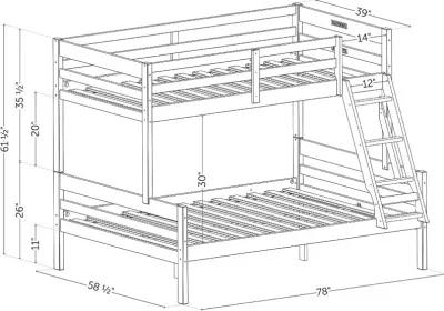 Induzy Twin Wood Bunk Beds in Matte Black - South Shore