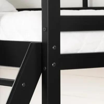 Induzy Twin Wood Bunk Beds in Matte Black - South Shore