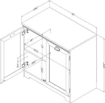 Farnel White 2-Door Storage Cabinet - South Shore