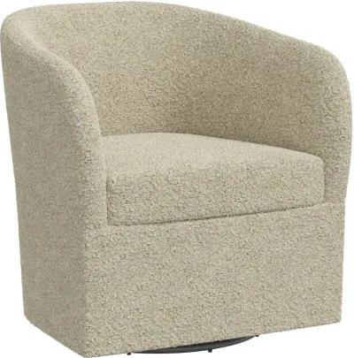 Becca Boucl Beige Swivel Chair - Skyline Furniture