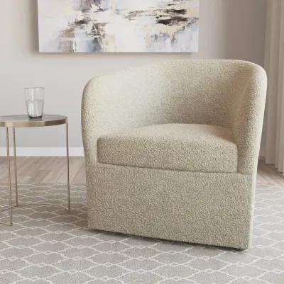 Becca Boucl Beige Swivel Chair - Skyline Furniture