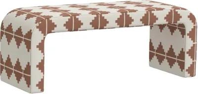 Meghan Aztec Terracotta Accent Bench - Skyline Furniture