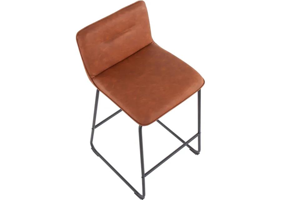 Casper Faux Leather Brown Counter Stool (Set of 2)