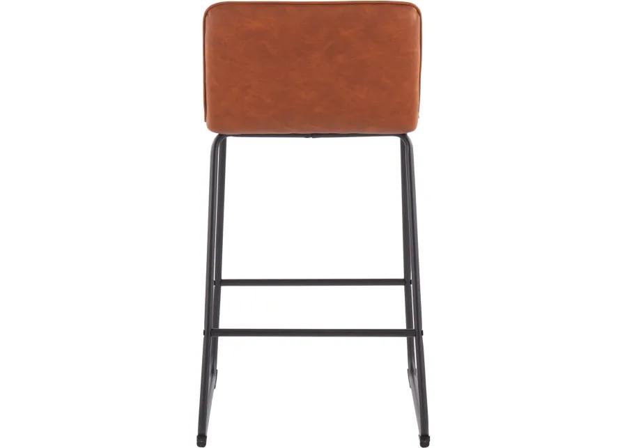 Casper Faux Leather Brown Counter Stool (Set of 2)