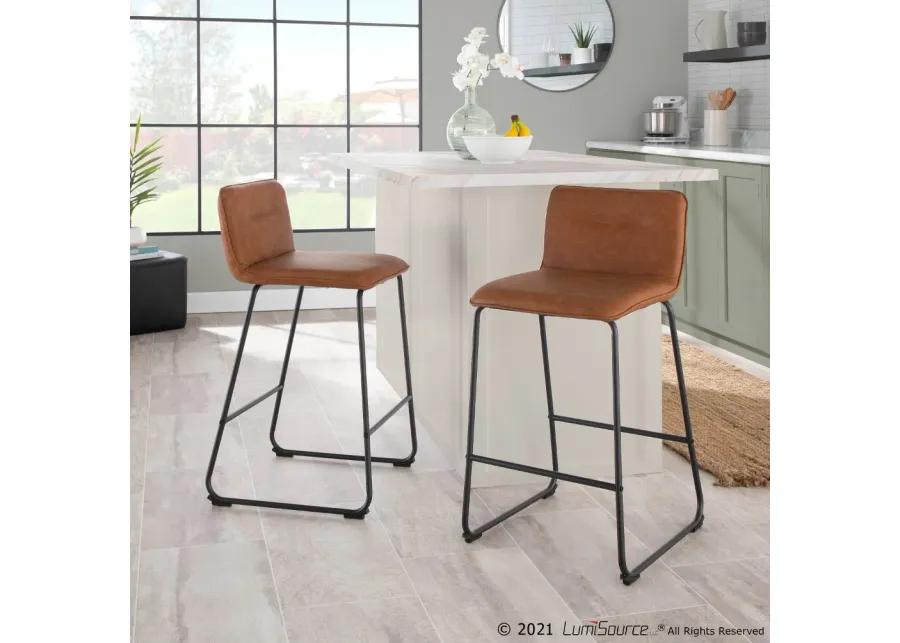 Casper Faux Leather Brown Counter Stool (Set of 2)