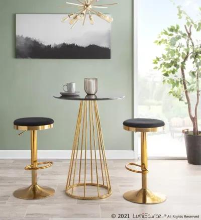 Dakota Gold and Black Adjustable Bar Stool