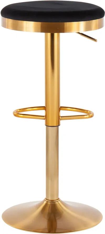 Dakota Gold and Black Adjustable Bar Stool