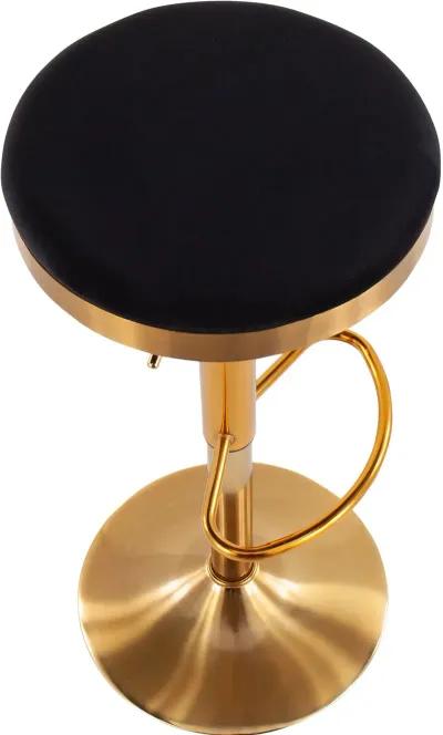 Dakota Gold and Black Adjustable Bar Stool