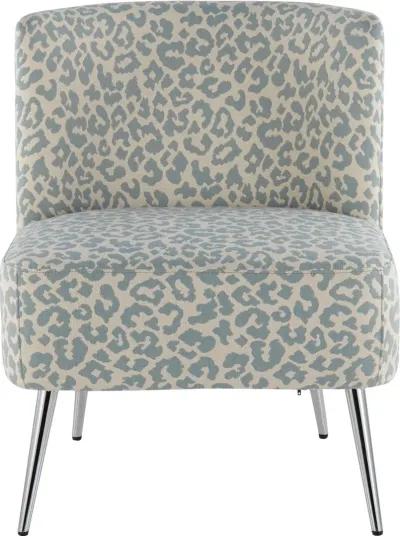 Luna Blue Leopard Accent Chair