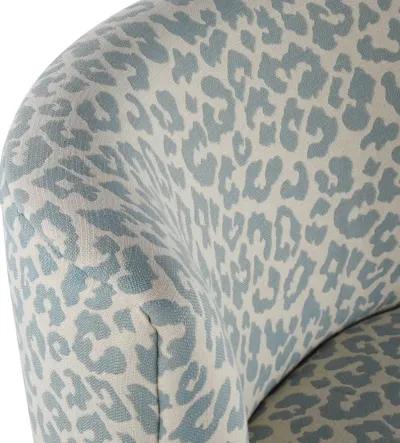 Luna Blue Leopard Accent Chair