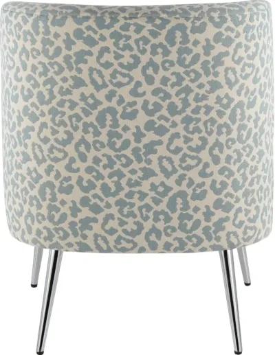 Luna Blue Leopard Accent Chair