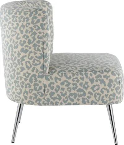 Luna Blue Leopard Accent Chair