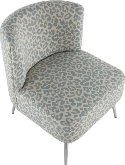 Luna Blue Leopard Accent Chair