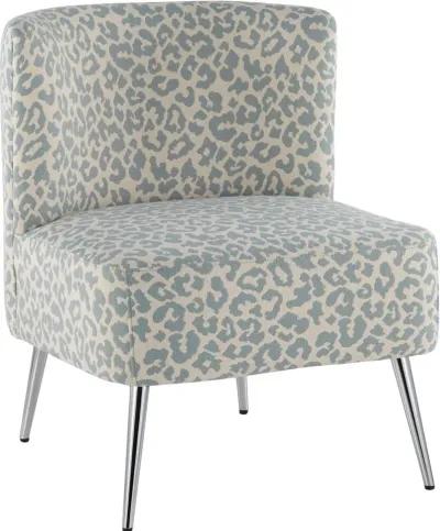 Luna Blue Leopard Accent Chair