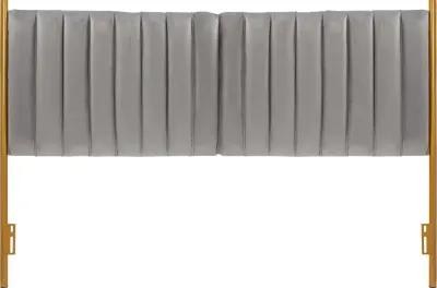 Chloe King Headboard Gray Velvet