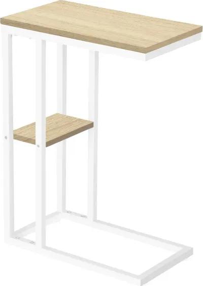 Monarch White and Light Brown Side Table