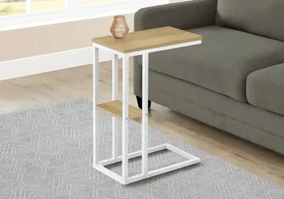 Monarch White and Light Brown Side Table