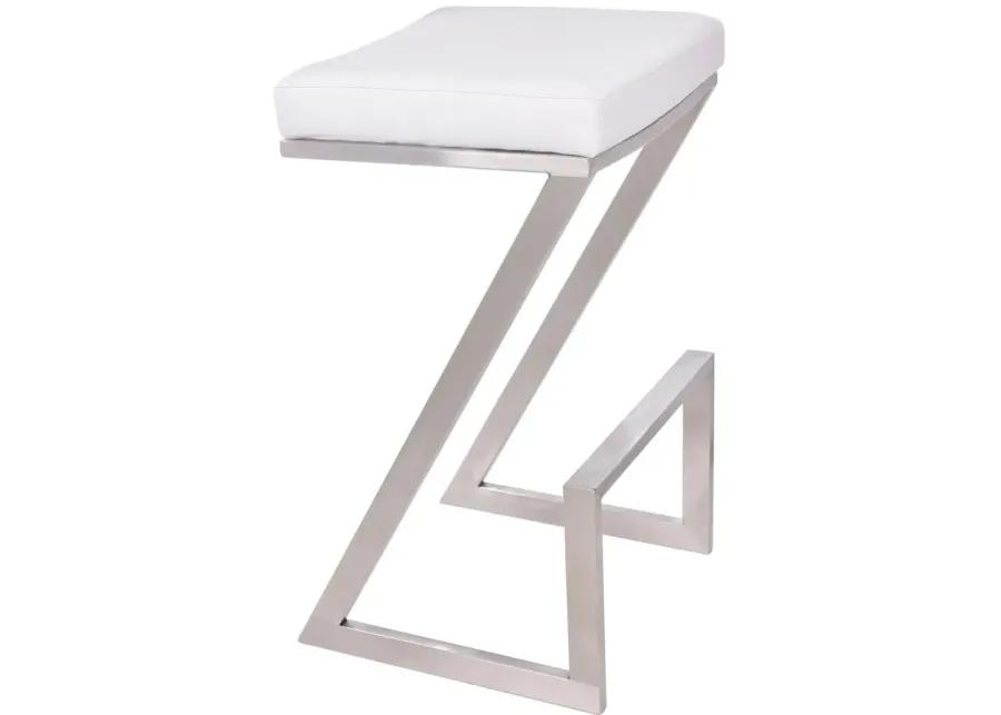 Atlantis White Counter Height Stool