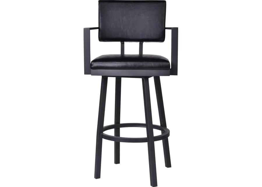 Balboa Black Swivel Counter Height Stool