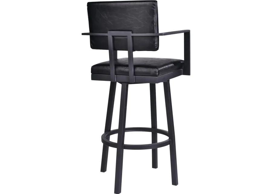 Balboa Black Swivel Counter Height Stool