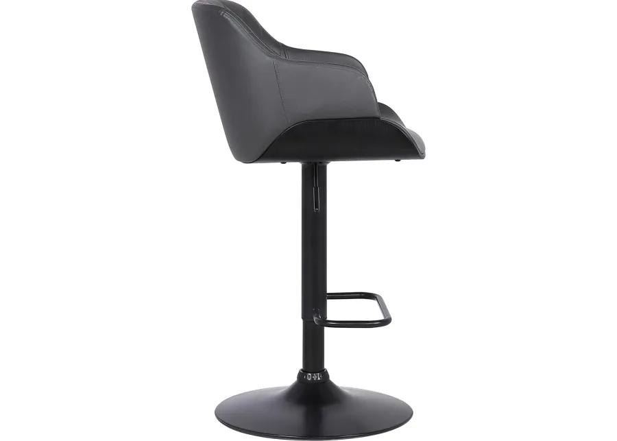 Boston Black Adjustable Bar Stool