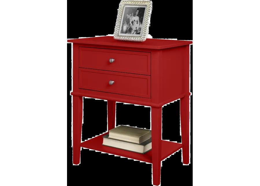 Franklin Red Accent Table with 2 Drawers