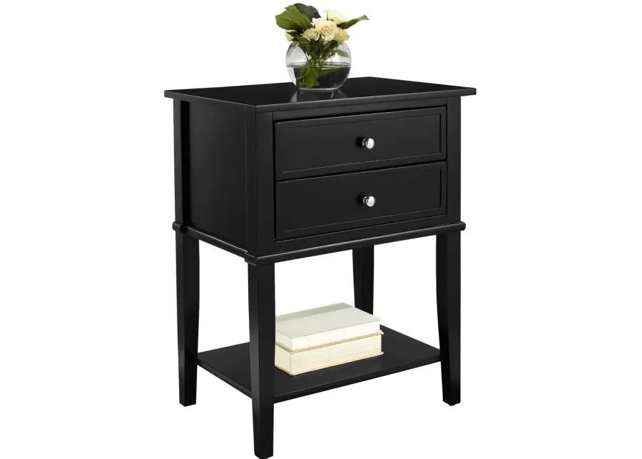 Franklin Black Accent Table with 2 Drawers