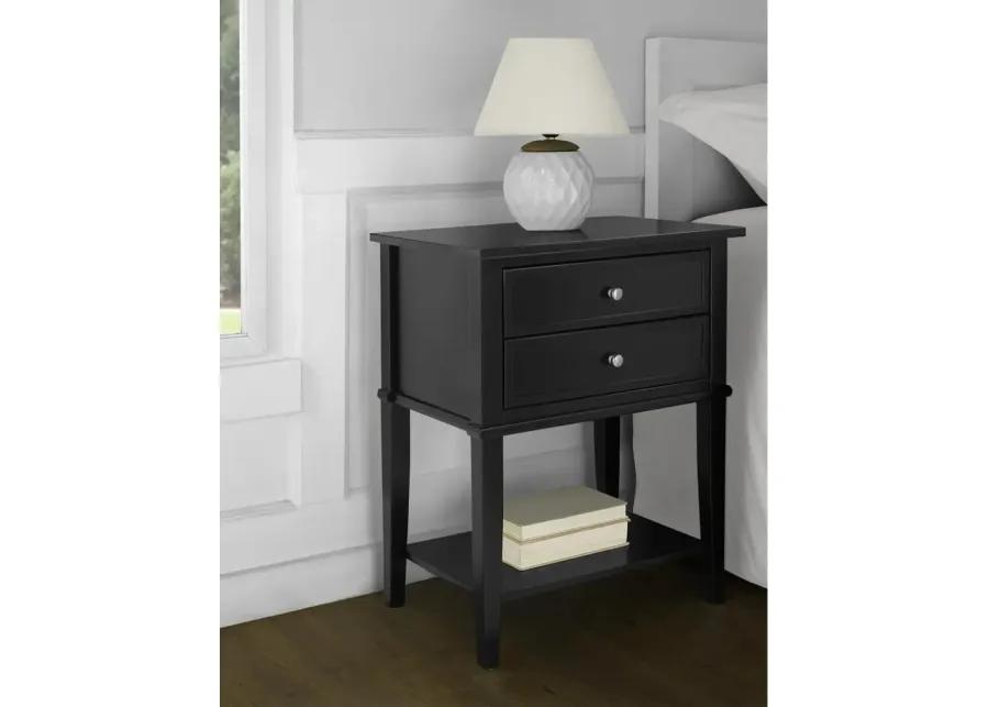 Franklin Black Accent Table with 2 Drawers