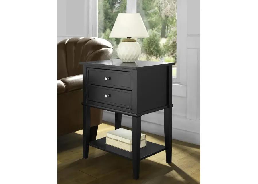 Franklin Black Accent Table with 2 Drawers