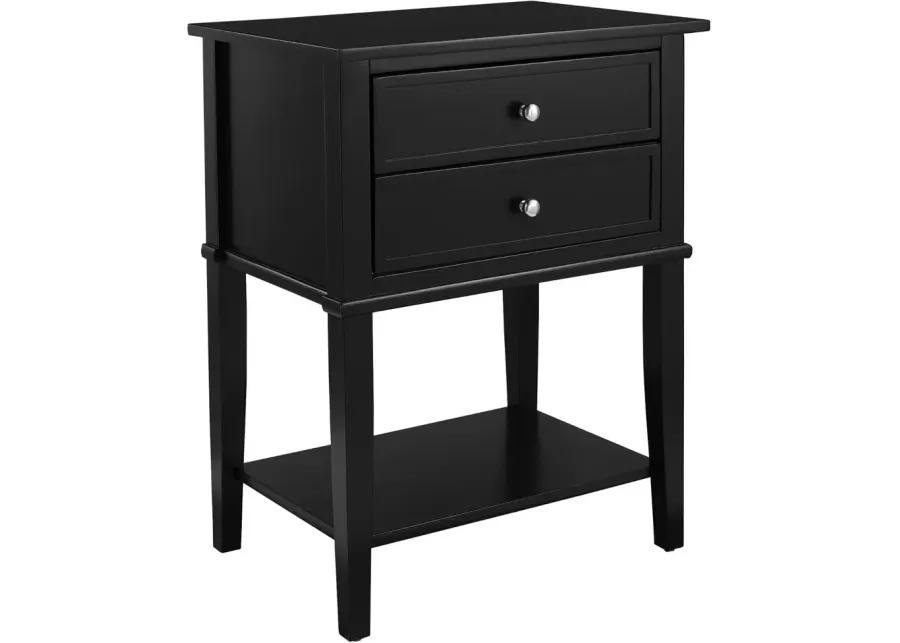 Franklin Black Accent Table with 2 Drawers