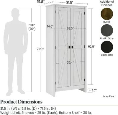 Farmington White 31.5" Wide Storage Cabinet