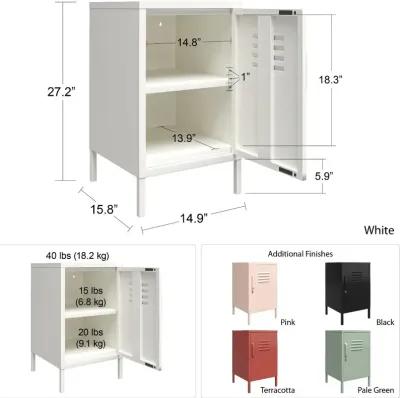 Mission White Metal Locker End Table