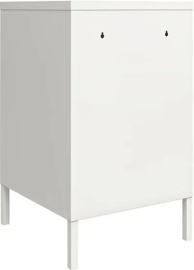 Mission White Metal Locker End Table