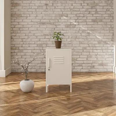 Mission White Metal Locker End Table