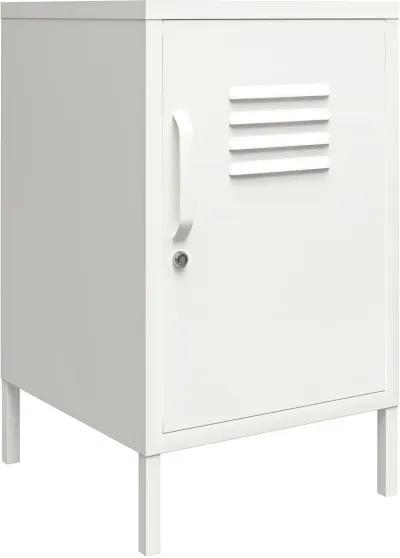 Mission White Metal Locker End Table