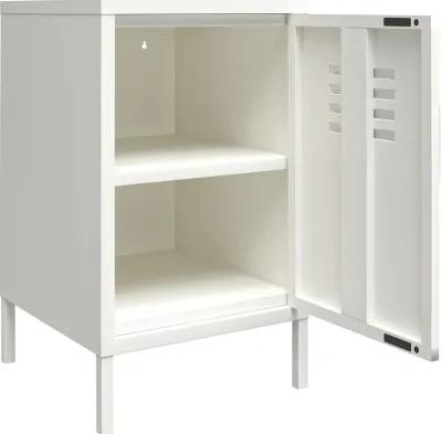 Mission White Metal Locker End Table