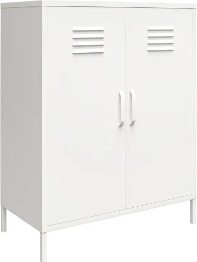 Mission White 2 Door Metal Locker Storage Cabinet