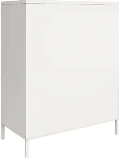 Mission White 2 Door Metal Locker Storage Cabinet