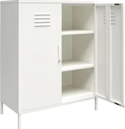 Mission White 2 Door Metal Locker Storage Cabinet