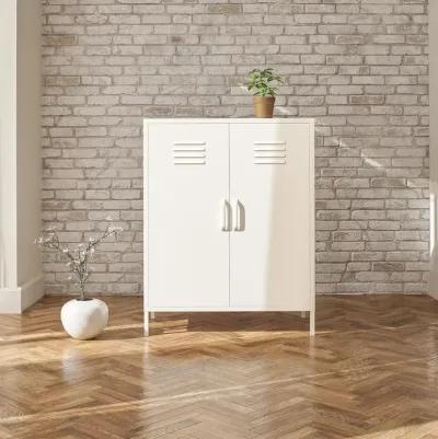 Mission White 2 Door Metal Locker Storage Cabinet