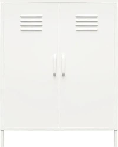 Mission White 2 Door Metal Locker Storage Cabinet