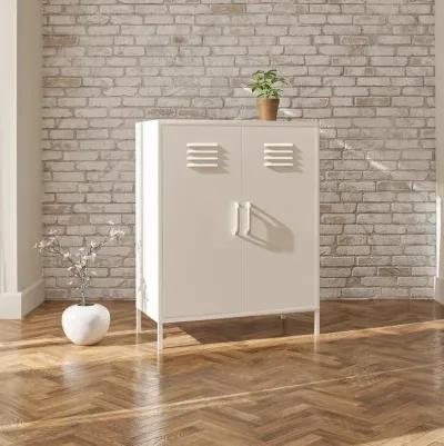 Mission White 2 Door Metal Locker Storage Cabinet