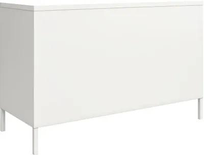 Mission White 2 Door Metal Locker Accent Cabinet