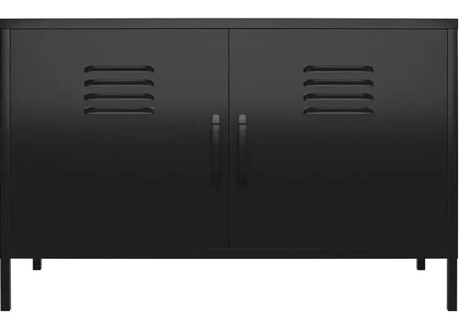 Mission Black 2 Door Metal Locker Accent Cabinet