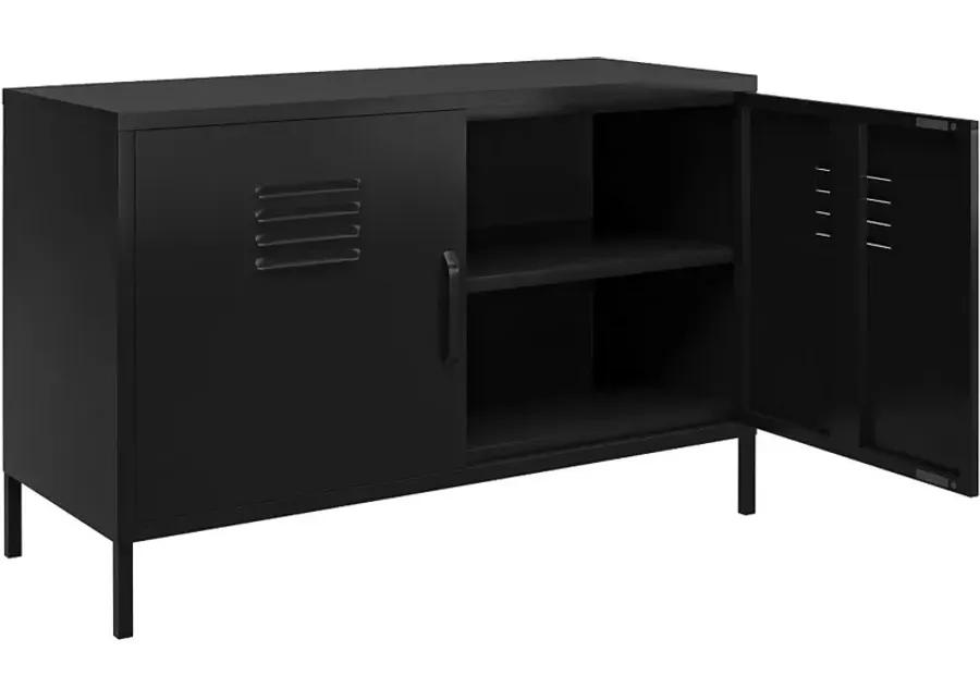 Mission Black 2 Door Metal Locker Accent Cabinet