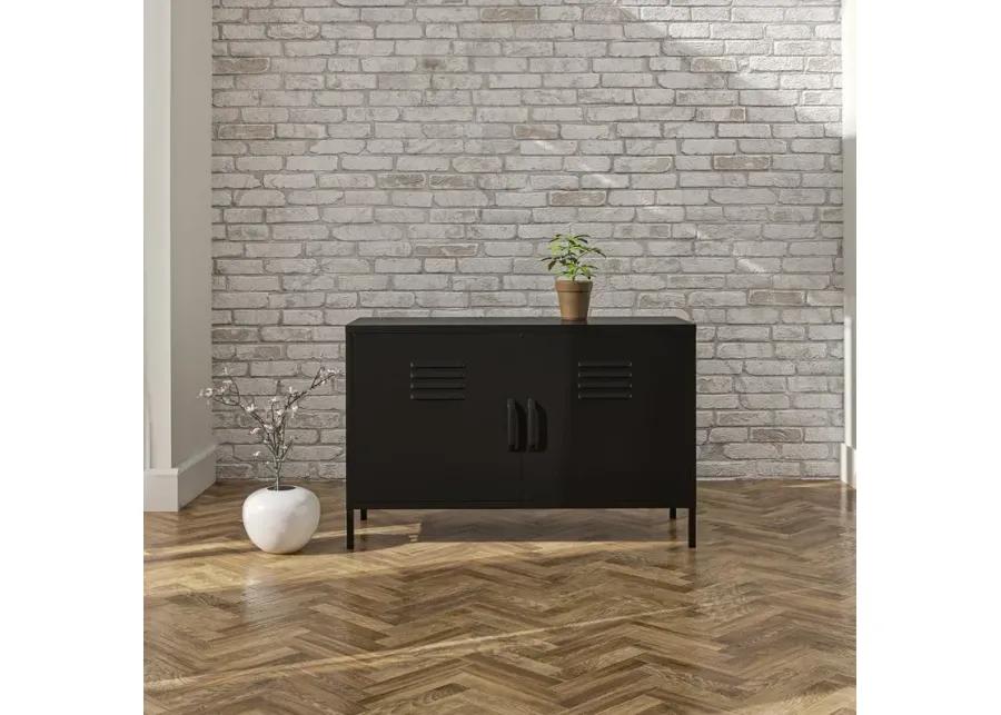 Mission Black 2 Door Metal Locker Accent Cabinet